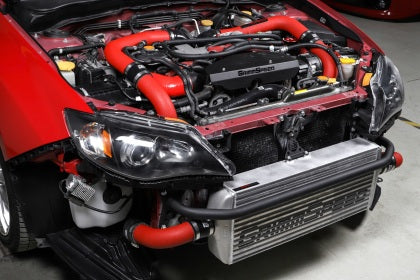 GrimmSpeed 2008-2014 Subaru STI Front Mount Intercooler Kit Raw Core / Red Pipe