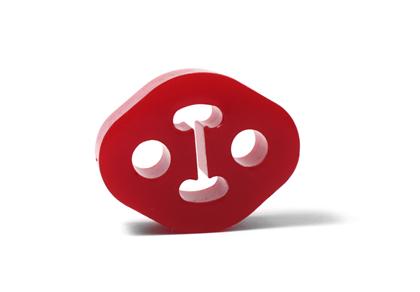 PERRIN Subaru / Universal 12mm ID 1.5in. Hole Offset Exhaust Hanger - Red (Sold Individually)